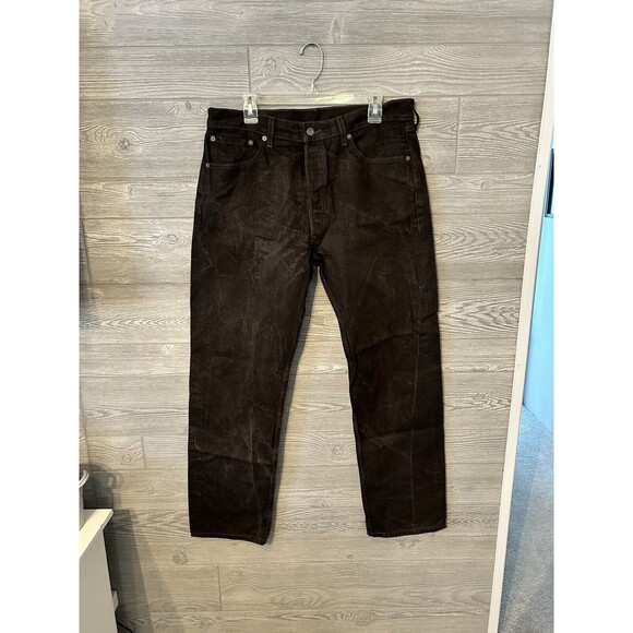 Levis 501xx Mens 36x 32 (34x32.5) Black Denim Jeans Button Fly Grunge